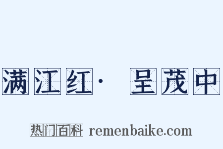 满江红·呈茂中是什么意思的图片